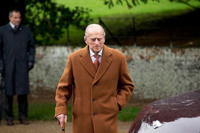 Prince Philip Heads to Christmas Church Service