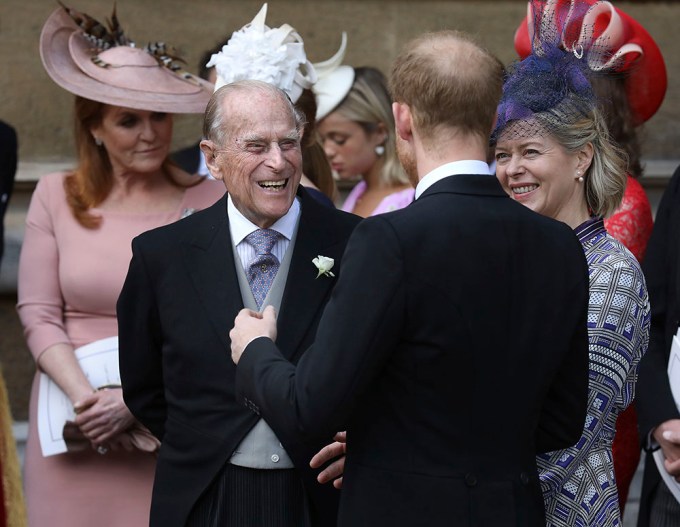 Prince Philip Laughs with Prince Harry