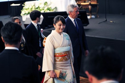 Japan's Princess Mako of Akishino (C) attends a meeting with members of Japanese-ascent communities, in Santa Cruz, Bolivia, 17 July 2019, as part of her official visit on the occasion of the 120th anniversary of the Japanese migration in the country.
Japan's Princess Mako of Akishino visits Bolivia, Santa Cruz - 17 Jul 2019