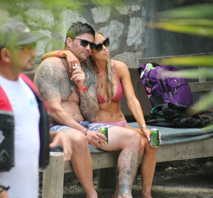 Christina Haack cuddles boyfriend Joshua Hall in Mexico