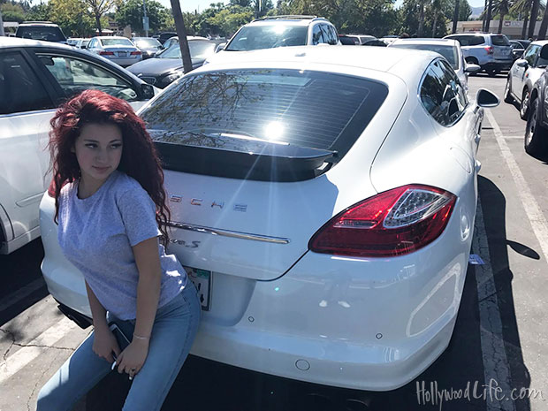 "Cash Me Outside" Girl Danielle Bregoli posing with her $90,000 Porsche