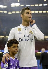 Cristiano Ronaldo and Cristiano Ronaldo Jr.
Juventus FC vs Real Madrid, Cardiff, United Kingdom - 03 Jun 2017
Real Madrid forward Cristiano Ronaldo and his son Cristiano Ronaldo Jr. after the UEFA Champions League final between Juventus FC and Real Madrid at the National Stadium of Wales in Cardiff, Britain, 03 June 2017. Real Madrid won 4-1 and Ronaldo scored two goals.