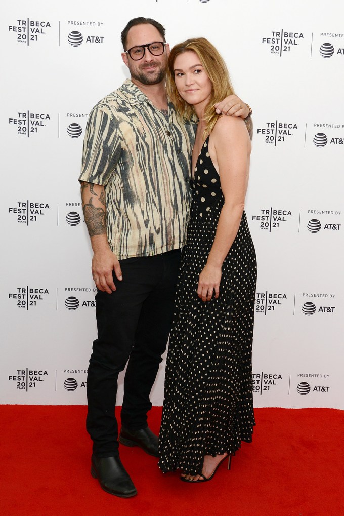 Julia Stiles & her husband at the 2021 Tribeca Film Festival