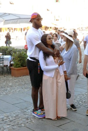 LeBron James spotted strolling and doing some luxury shopping in Portofino with wife Savannah.  09 Sep 2019 Pictured: LeBron James, Savannah James.  Photo credit: Oliver Palombi / MEGA TheMegaAgency.com +1 888 505 6342 (Mega Agency TagID: MEGA499465_018.jpg) [Photo via Mega Agency]