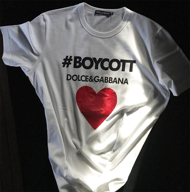 boycott dolce gabbana t shirt