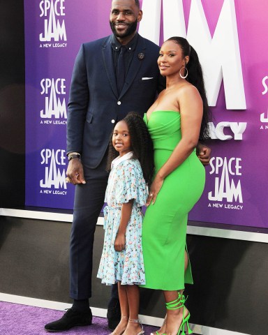 LeBron James, Zhuri Nova James, and Savannah Brinson 'Space Jam: A New Legacy' film premiere, Arrivals, Los Angeles, California, USA - 12 Jul 2021