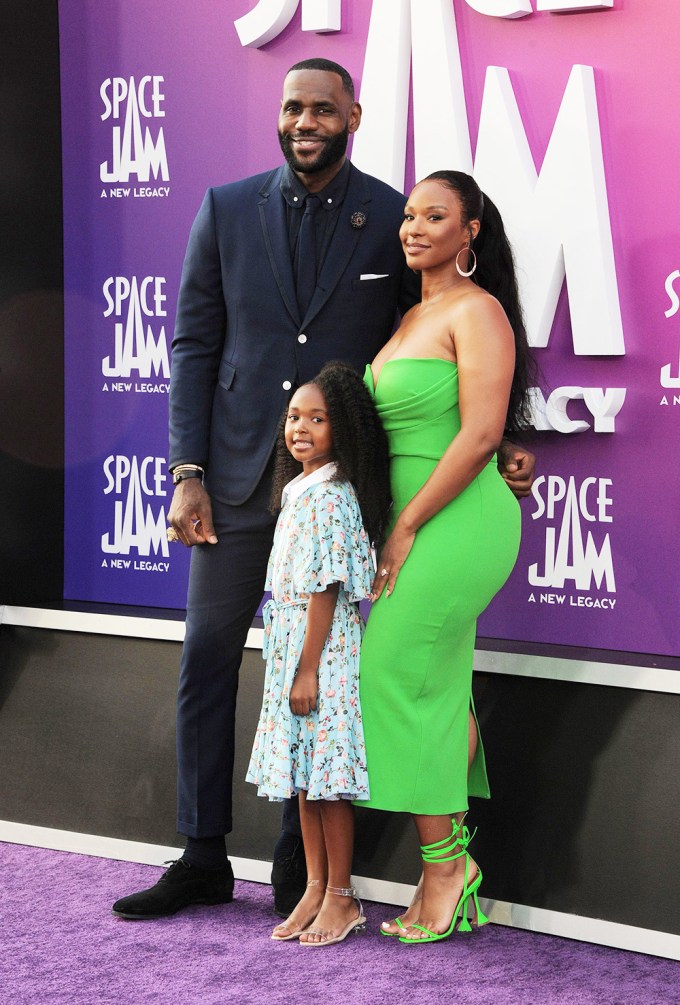 LeBron James With His Wife & Daughter At The ‘Space Jam 2’ Premiere
