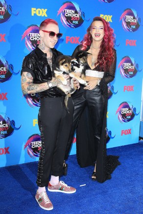 Blackbear, Bella Thorne and Matthew Tyler Musto
Teen Choice Awards 2017 - arrivals, Los Angeles, USA - 13 Aug 2017
US hip hop recording artist Blackbear and his girlfriend US actress Bella Thorne (R) arrive for the Teen Choice Awards 2017 at the Galen Center in Los Angeles, California, USA, 13 August 2017. The Teen Choice Awards celebrate teen icons in film, TV, music, sports, fashion and the web.