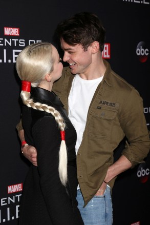 Dove Cameron, Thomas Doherty 'Agents of SHIELD' 100th Episode Celebration, Arrival, Los Angeles, USA - February 24, 2018