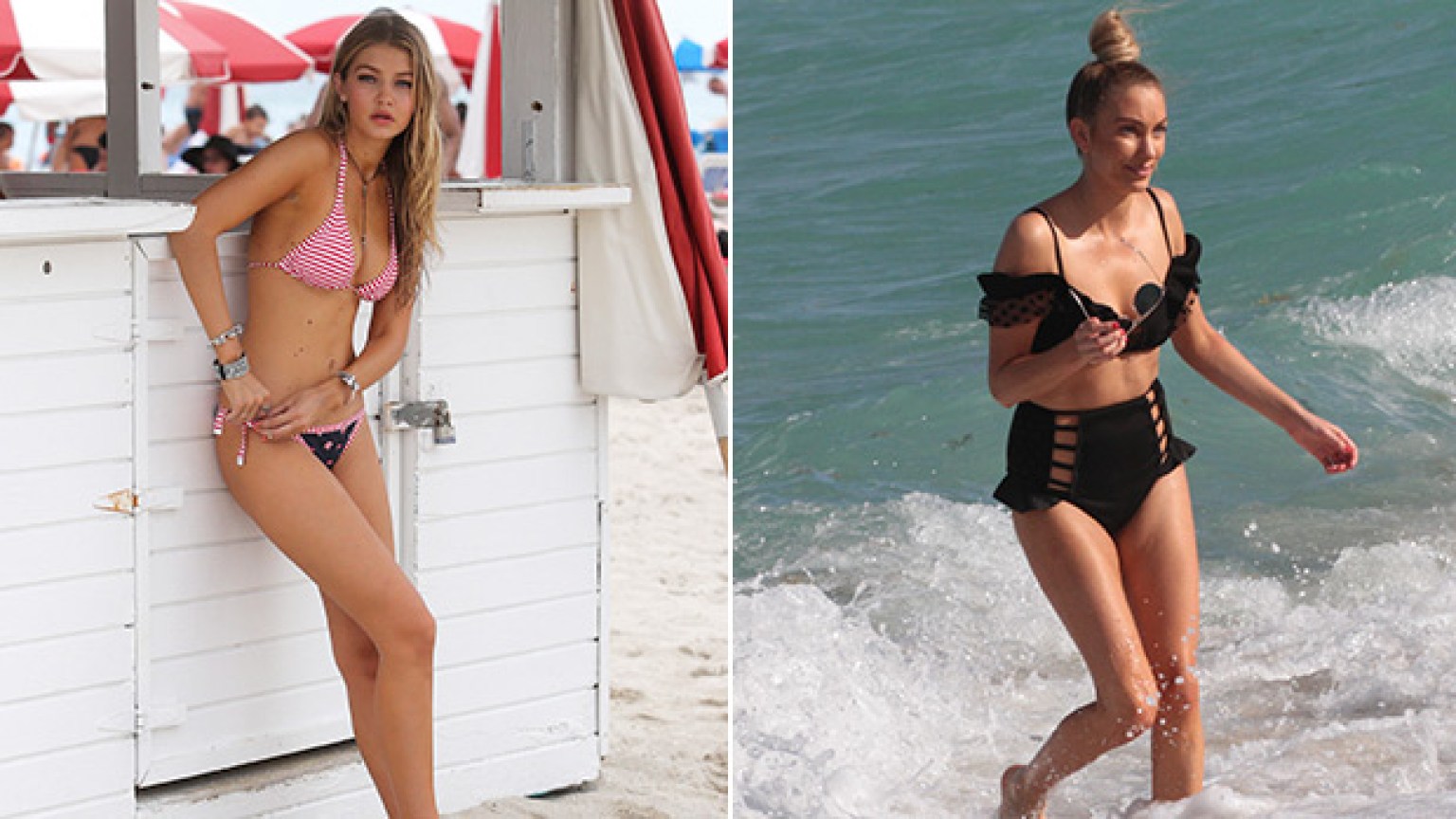 Gigi Hadid And Perrie Edwards In Bikinis Which Star Slays Best Hollywood Life 