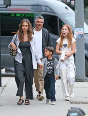 Jessica Alba and Cash Warren and seen out for Dinner with their children, , **SPECIAL INSTRUCTIONS*** Please pixelate children's faces before publication.***. 01 Jul 2023 Pictured: Jessica Alba and Cash Warren and seen out for Dinner with their children. Photo credit: Thecelebrityfinder/MEGA TheMegaAgency.com +1 888 505 6342 (Mega Agency TagID: MEGA1002636_017.jpg) [Photo via Mega Agency]