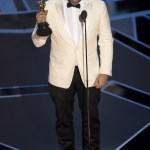 Jordan Peele accepts the award for best original screenplay for "Get Out" at the Oscars, at the Dolby Theatre in Los Angeles
90th Academy Awards - Show, Los Angeles, USA - 04 Mar 2018
