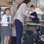 The Prince and Princess of Wales, Prince George, Princess Charlotte and Prince Louis visit the Air Tattoo at RAF Fairford, in Fairford, Gloucestershire, UK, on the 14th July 2023. 14 Jul 2023 Pictured: The Prince and Princess of Wales, Prince George, Princess Charlotte and Prince Louis visit the Air Tattoo at RAF Fairford, in Fairford, Gloucestershire, UK, on the 14th July 2023. Photo credit: James Whatling / MEGA TheMegaAgency.com +1 888 505 6342 (Mega Agency TagID: MEGA1007287_009.jpg) [Photo via Mega Agency]