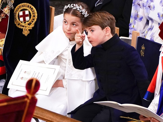 Princess Charlotte Talks To Prince Louis During Coronation