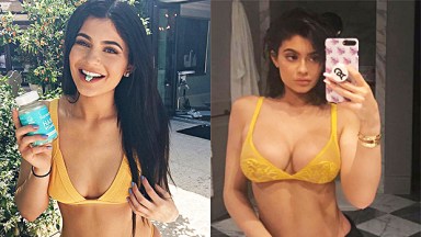 Kylie Jenner In A Yellow Bra