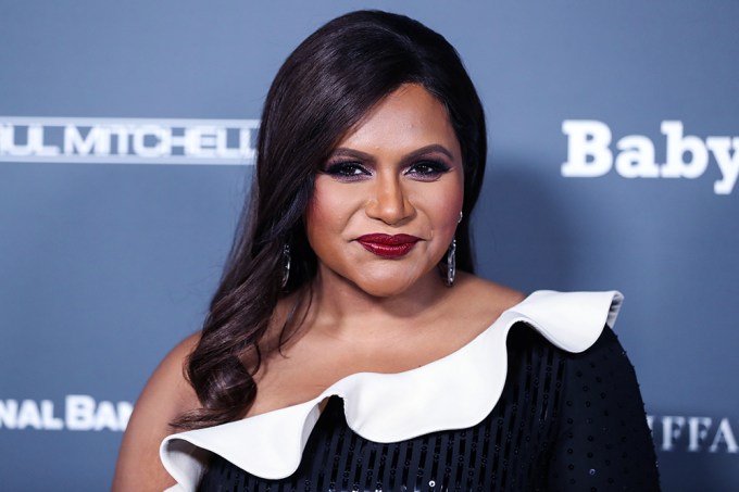 Mindy Kaling Celebrates The Baby2Baby 10 Year Gala With A Deep Red Lip