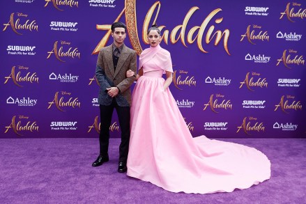 Naomi Scott (R) and Canadian actor Mena Massoud (L) pose on the red carpet during Disney's 'Aladdin' movie premiere at the El Capitan Theatre in Hollywood, California, USA, 21 May 2019. The movie opens in US theaters on 24 May 2019.
Premiere of Disney's Aladdin at the El Capitan Theater in Hollywood, USA - 21 May 2019