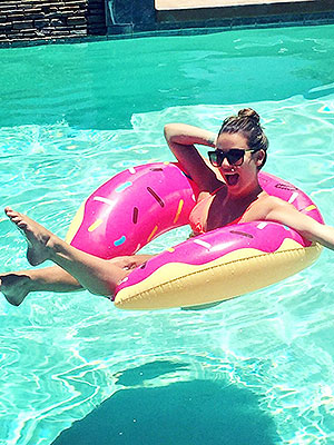 Lea Michele In A Donut Pool Floatie