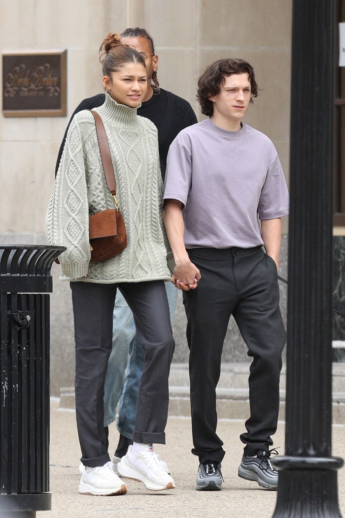 Zendaya and Tom Holland hold hands as they explore Boston