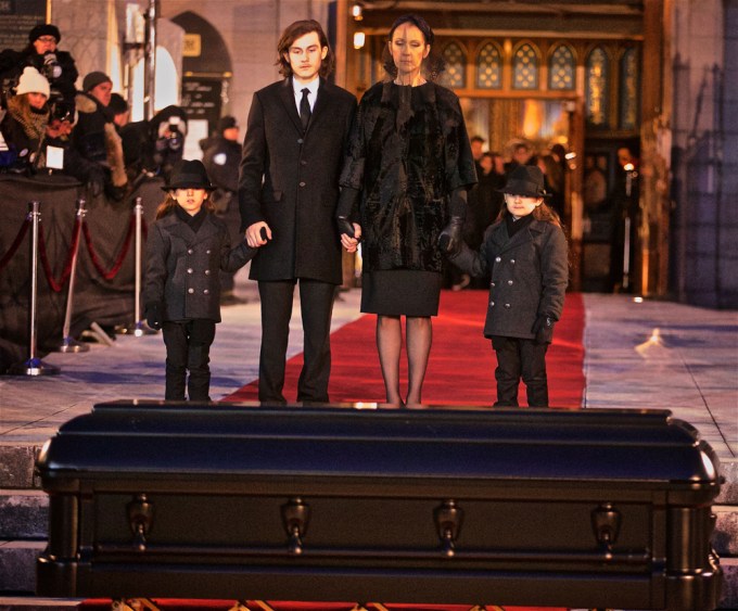 Celine Dion And Her Sons At Rene Angelil’s Funeral