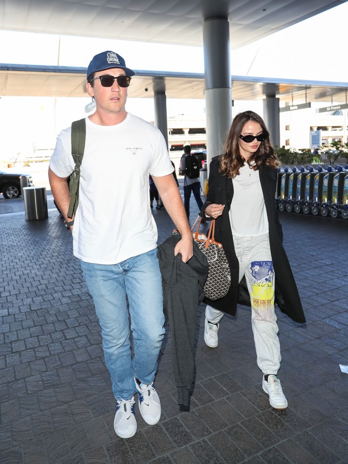Miles Teller and Keleigh Sperry At LAX