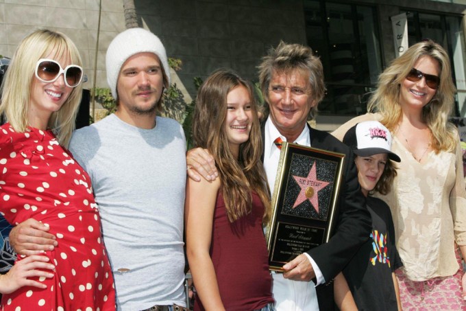 Rod Stewart and his family celebrate his star