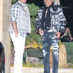 *EXCLUSIVE* Rod Stewart and son Sean Stewart depart a late dinner at Nobu