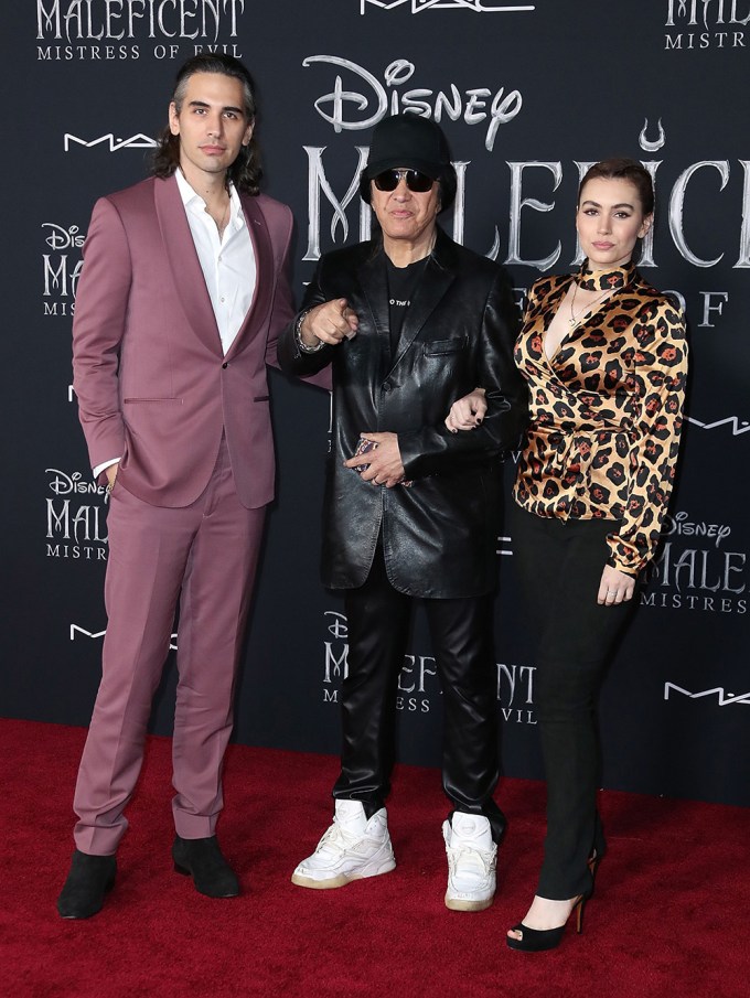 Gene Simmons at a movie premiere with his kids