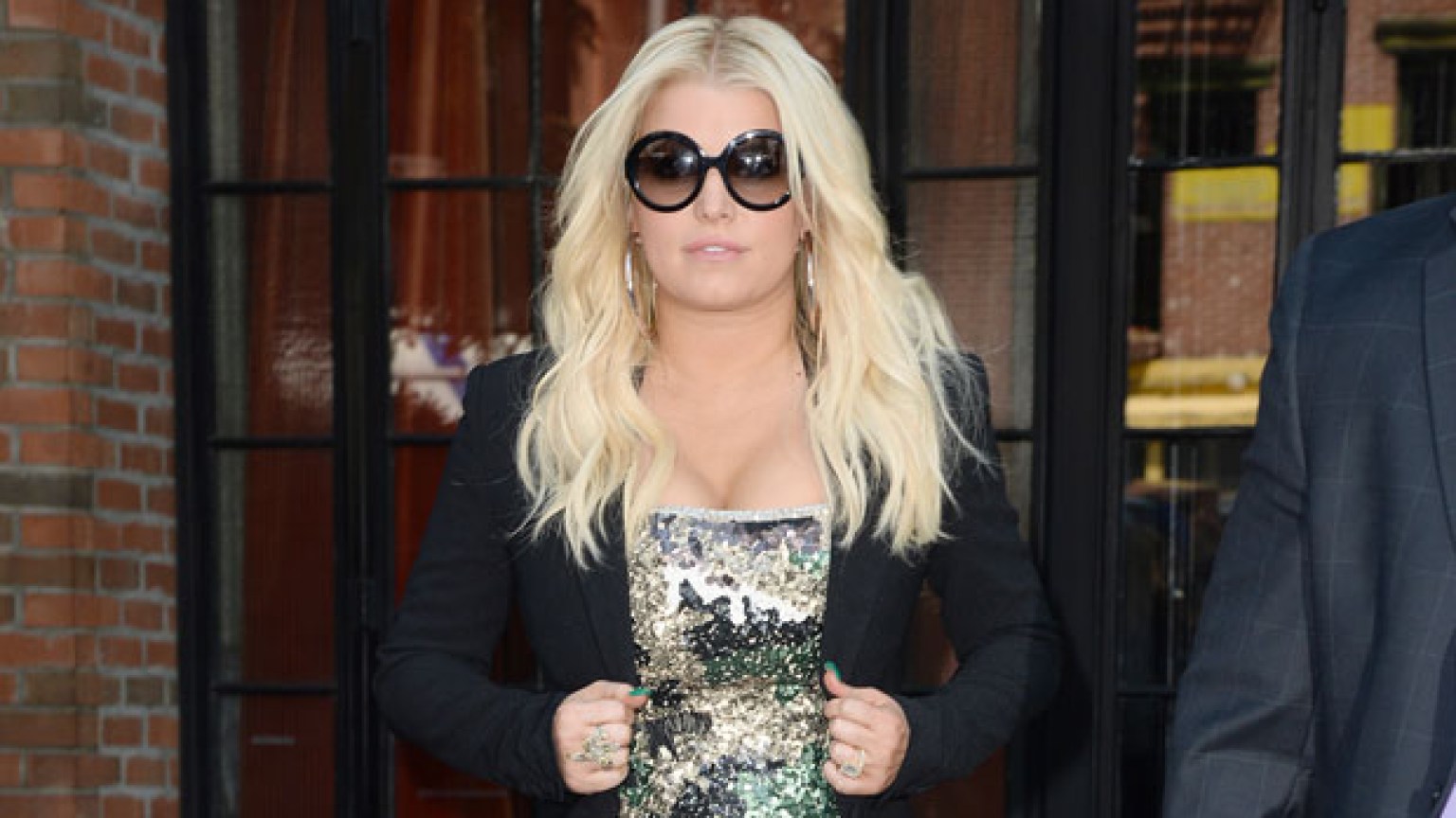 Jessica Simpson Wardrobe Malfunction: Breasts Almost Pop Out Of Dress ...