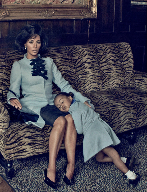 Kim Kardashian and daughter North West in Interview magazine