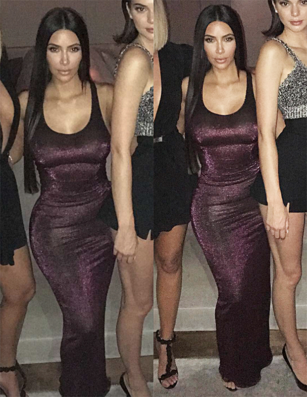 kim kardashian purple dress