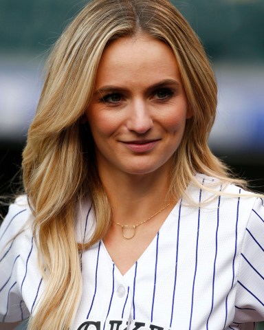 Lauren Bushnell Lauren Bushnell watches her fiancÜBen Higgins from "The Bachelor" prior to baseball game between the Colorado Rockies and the Washington Nationals, in Denver
Colorado Rockies v Washington Nationals, MLB Baseball game, Denver, USA - 15 Aug 2016