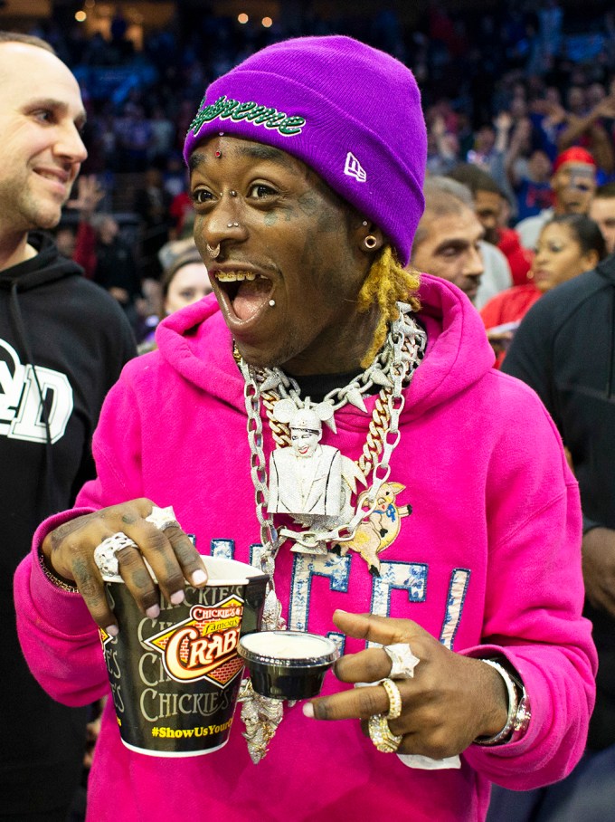 Lil Uzi Vert at a Sixers Game