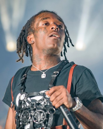 Rapper Lil Uzi Vert performs onstage during the 'Endless Summer Tour' at Austin360 Amphitheater August 9, 2018 in Austin, Texas. (Photo by Maggie Boyd/Sipa USA)(Sipa via AP Images)