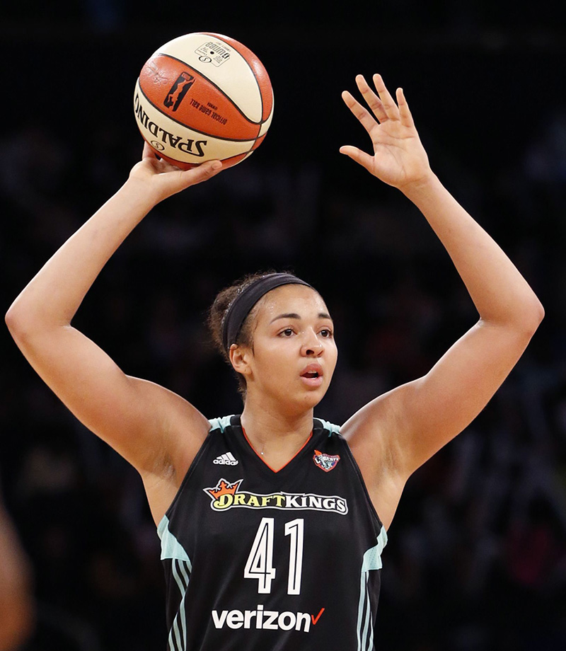 Kian Stokes New York Liberty center Kiah Stokes (41) looks to pass in the second half of an WNBA basketball game against the Atlanta Dream in New York
Dream Liberty Basketball, New York, USA - 07 Jun 2017