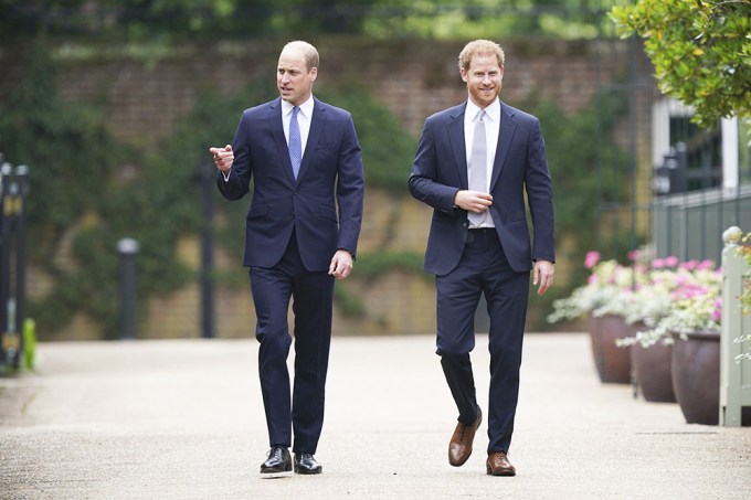 William and Harry at Princess Diana’s statue unveiling in the Sunken Gardens