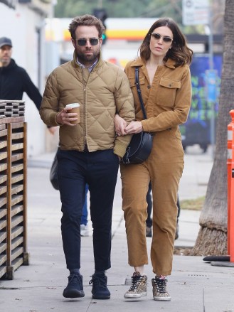 EXCLUSIVE: Mandy Moore spotted for the first time after battling food poisoning in Ecuador. Mandy Moore had to fly back home after becoming very ill on her South American trip. Mandy was spotted grabbing coffee to go in Los Feliz with her husband Taylor Goldsmith. Mandy was seen wearing a tan colored velvet suit paired with animal print Vans sneakers and a black leather saddle bag. 02 Jan 2020 Pictured: Mandy Moore spotted for the first time after battling food poisoning in Ecuador. Photo credit: ROMA / MEGA TheMegaAgency.com +1 888 505 6342 (Mega Agency TagID: MEGA576940_001.jpg) [Photo via Mega Agency]