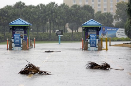 The entrance to the Sea World of Orlando is closed because of Hurricane Irma, in Orlando, Fla. Other tourists attractions including Universal Studios and Disney World were also closed and planned to reopen Tuesday
Hurricane Irma Florida, Lake Buena Vista, USA - 10 Sep 2017