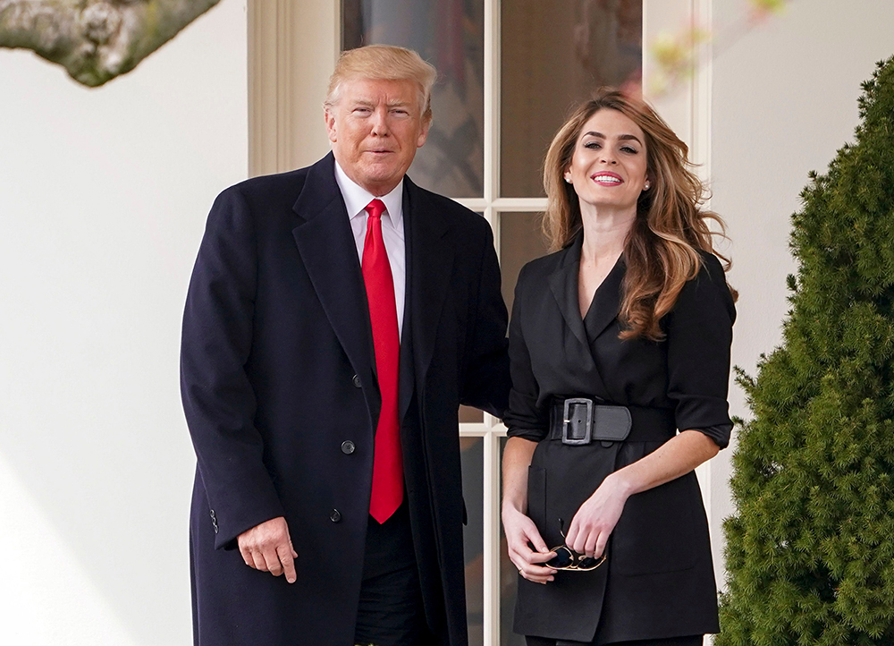 Donald Trump, Hope Hicks. President Donald Trump poses for members of the media with White House Communications Director Hope Hicks on her last day before he boards Marine One on the South Lawn of the White House in Washington
Trump, Washington, USA - 29 Mar 2018