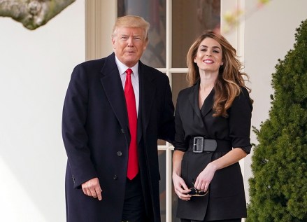 Donald Trump, Hope Hicks. President Donald Trump poses for members of the media with White House Communications Director Hope Hicks on her last day before he boards Marine One on the South Lawn of the White House in Washington
Trump, Washington, USA - 29 Mar 2018