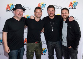 98 Degrees band members, from left, Justin Jeffre, Jeff Timmons, Nick Lachey and Drew Lachey arrive to KTUphoria 2018 at Jones Beach Theater, in Wantagh, New York
KTUphoria 2018 - Arrivals, Wantagh, USA - 16 Jun 2018