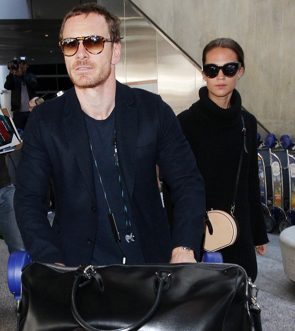 Michael Fassbender and Alicia Vikander at LAX International Airport, Los Angeles, USA - 04 Oct 2017