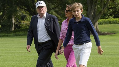 Donald, Melania & Barron Trump at Camp David