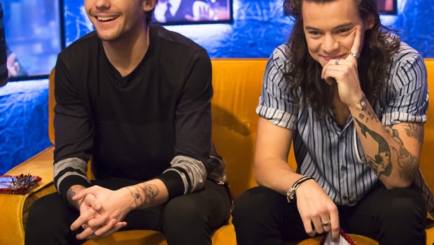 Editorial Use Only. No Merchandising
Mandatory Credit: Photo by Brian J Ritchie/REX/Shutterstock (5363210ah)
Louis Tomlinson, Harry Styles and Niall Horan
'The Jonathan Ross Show' TV Programme, London, Britain  - 21 Nov 2015