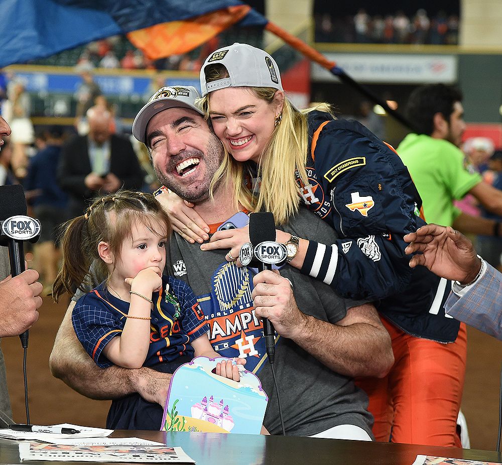 Kate Upton, Justin Verlander bring daughter Genevieve, 3, to MLB red carpet