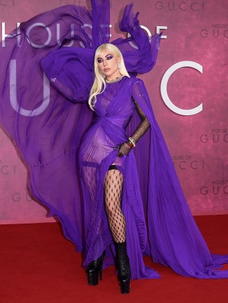 Lady Gaga
'House of Gucci' movie  premiere, London, UK - 09 Nov 2021
Wearing Gucci aforesaid  outfit arsenic  catwalk exemplary  *12584215fp