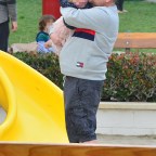 BLURRED James Corden Having Fun At The Playground With The Kids