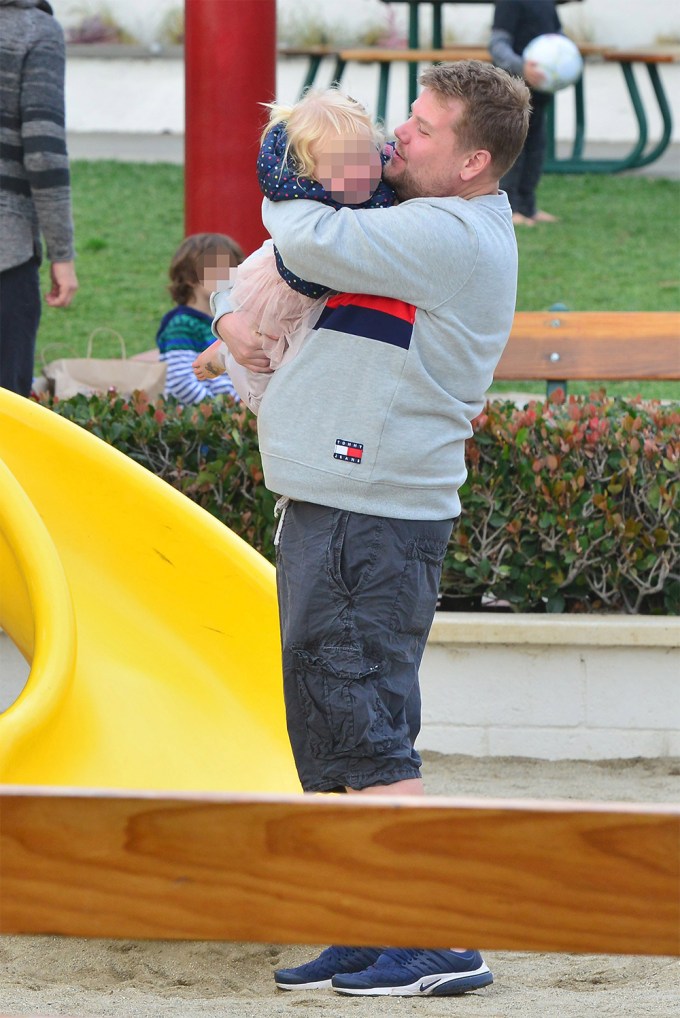 James Corden Having Fun At The Playground