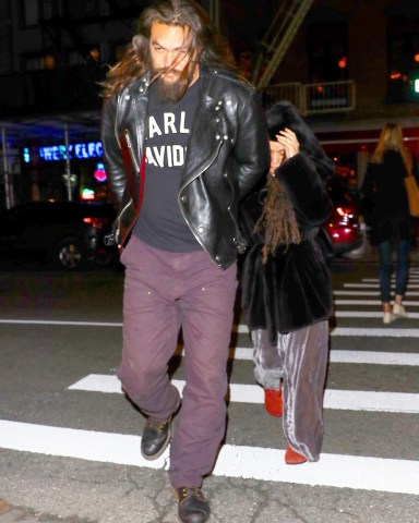 New York, NY  - *EXCLUSIVE*  - Jason Mamoa and his wife Lisa Bonet were spotted heading out for dinner this evening in chilly New York.

Pictured: Jason Momoa, Lisa Bonet

BACKGRID USA 3 FEBRUARY 2020 

BYLINE MUST READ: BlayzenPhotos / BACKGRID

USA: +1 310 798 9111 / usasales@backgrid.com

UK: +44 208 344 2007 / uksales@backgrid.com

*UK Clients - Pictures Containing Children
Please Pixelate Face Prior To Publication*