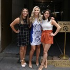 Kate Gosselin and her two daughters are seen at the Today Show.